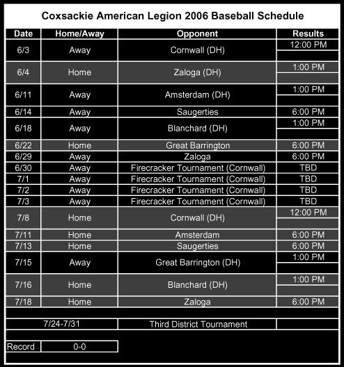 Click to download the Schedule